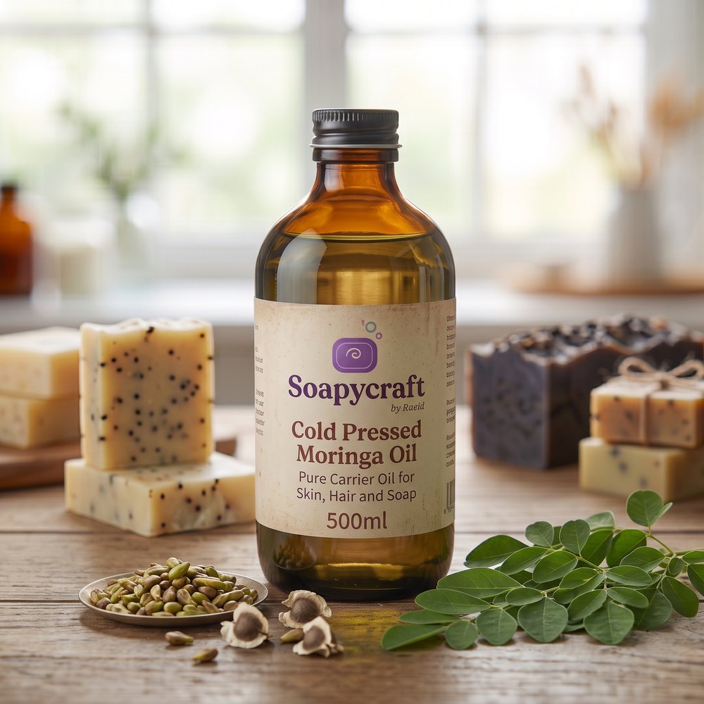 Cold Pressed Moringa Oil - Pure Carrier Oil for Skin, Hair and Soap - buy online at Soapycraft
