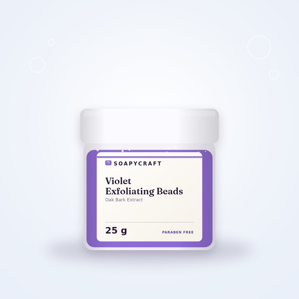 Violet Exfoliating Beads - Oak Bark Extract - buy online at Soapycraft