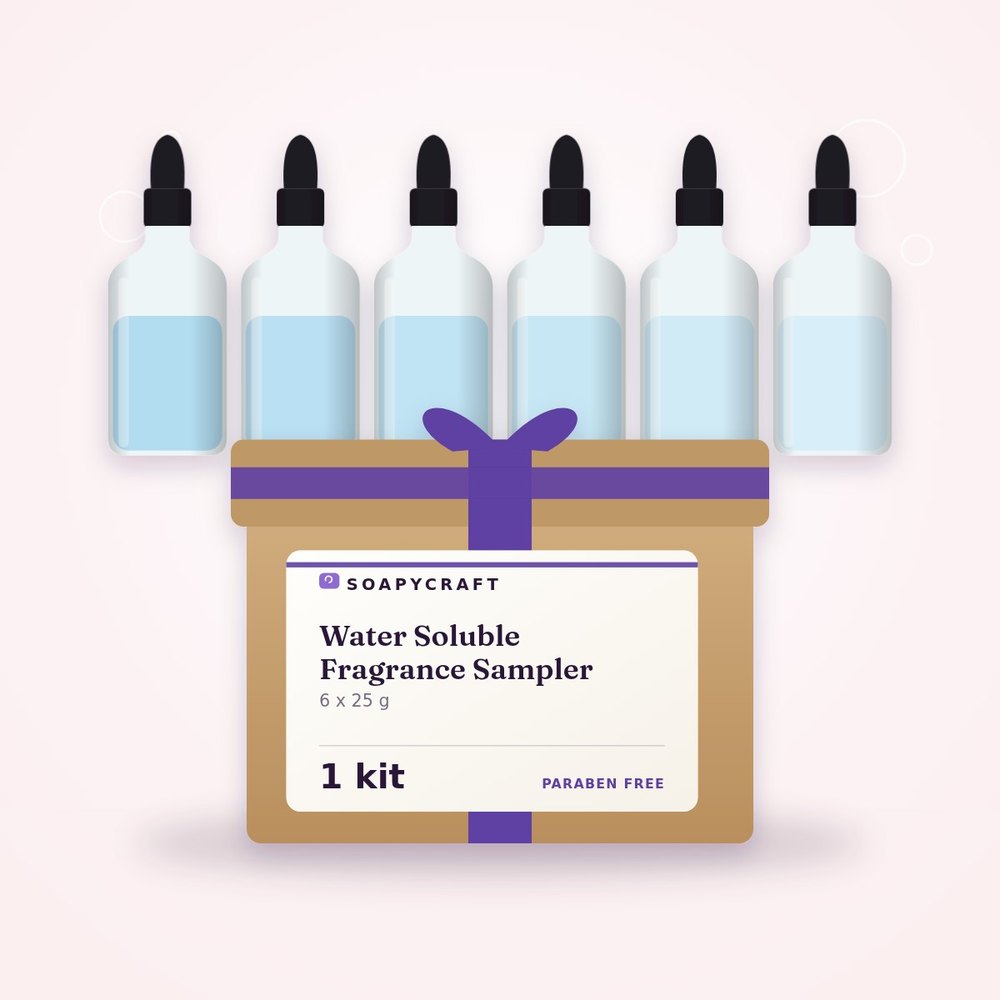 Water Soluble Fragrance Sampler - 6 x 25 g - buy online at Soapycraft