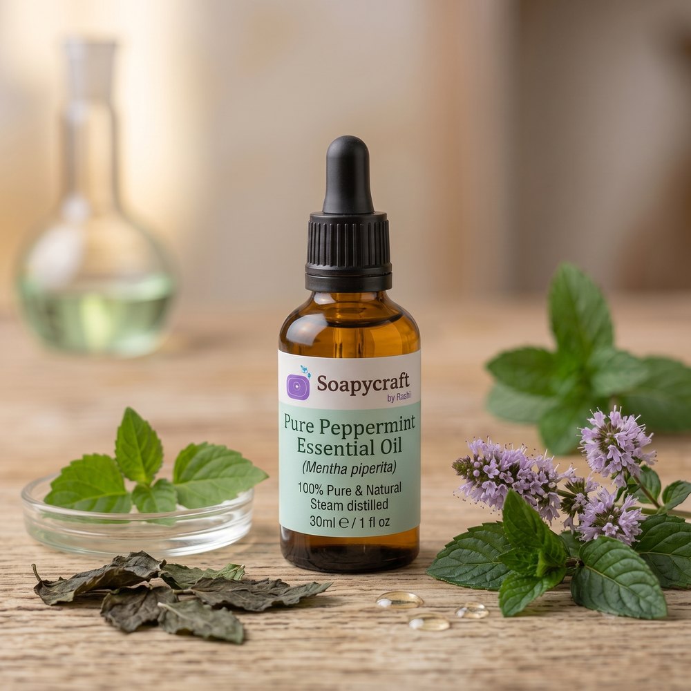 Pure Peppermint Essential Oil (Mentha piperita) - Steam distilled - buy online at Soapycraft