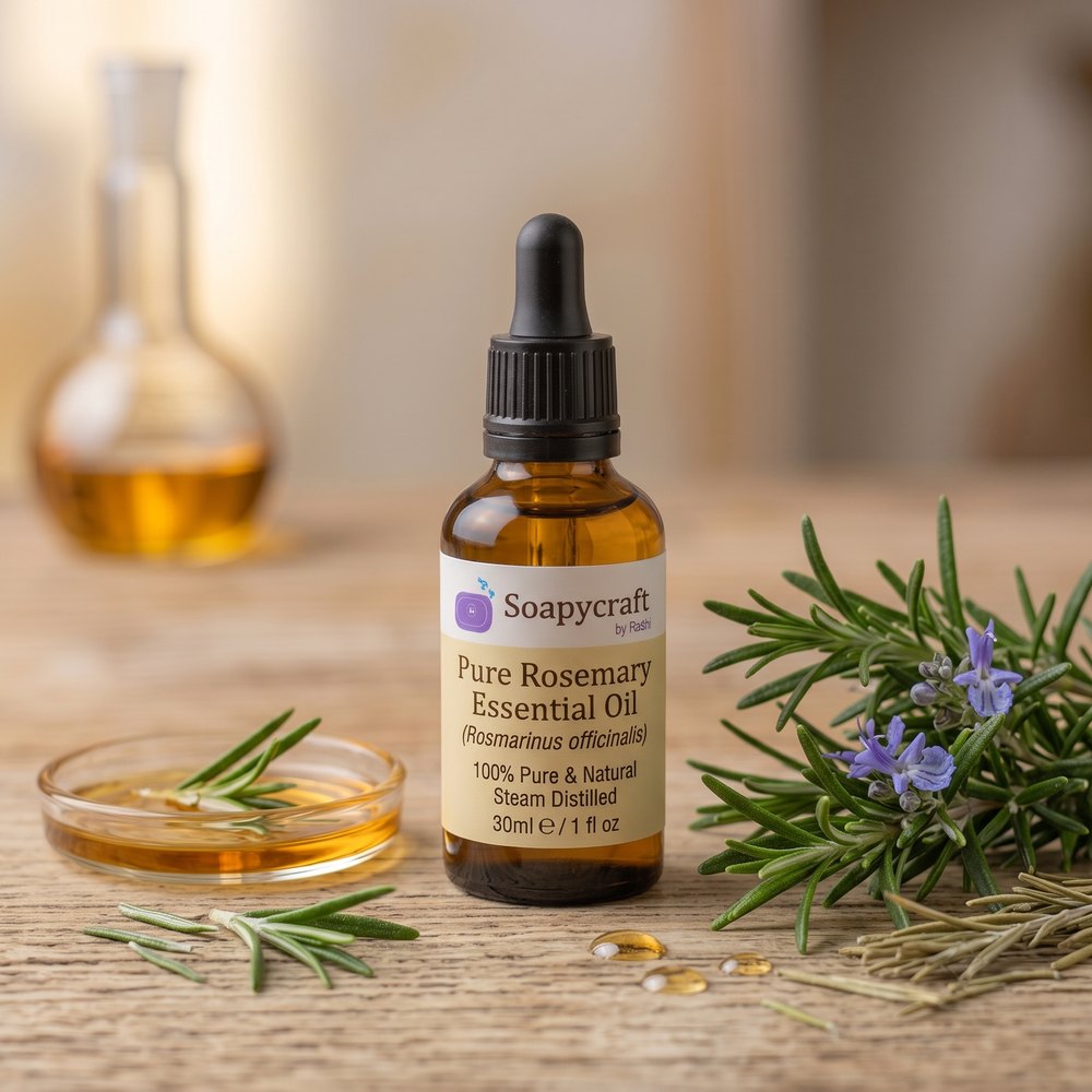 Pure Rosemary Essential Oil (Rosmarinus officinalis) - Steam distilled - buy online at Soapycraft