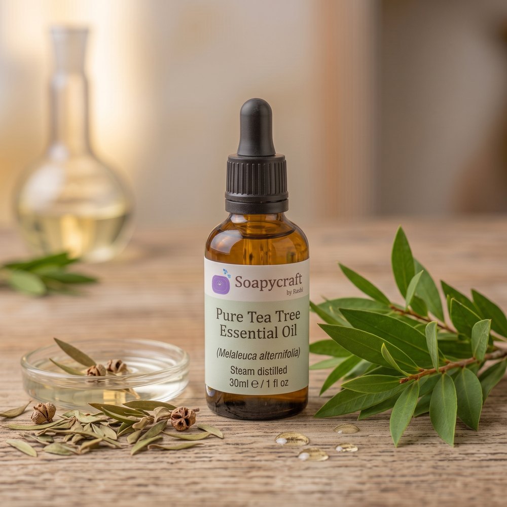 Pure Tea Tree Essential Oil (Melaleuca alternifolia) - Steam distilled - buy online at Soapycraft