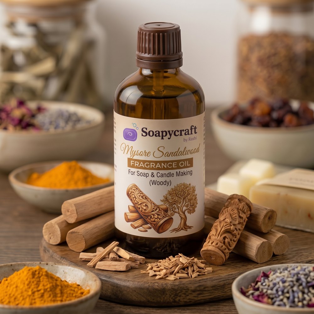 Mysore Sandalwood Fragrance Oil for Soap and Candle Making (Woody) - buy online at Soapycraft