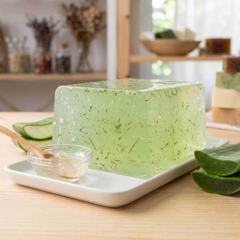 Aloe Vera Infused Melt and Pour Soap Base for Soothing Bars - buy online at Soapycraft