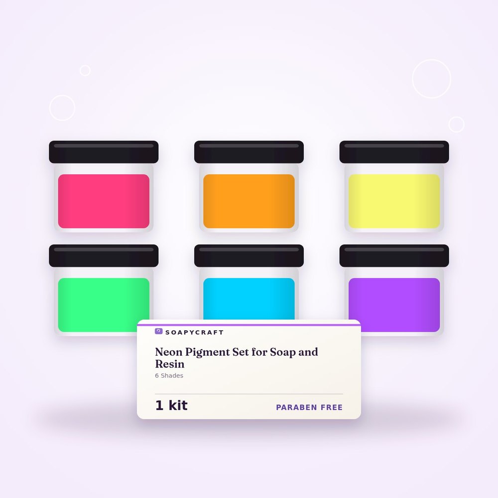 Neon Pigment Set for Soap and Resin - 6 Shades - buy online at Soapycraft