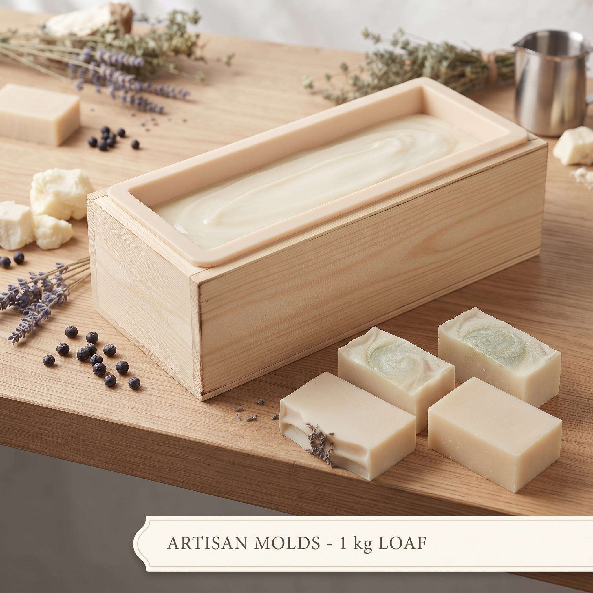 1 kg Silicone Loaf Soap Mould with Wooden Box - buy online at Soapycraft
