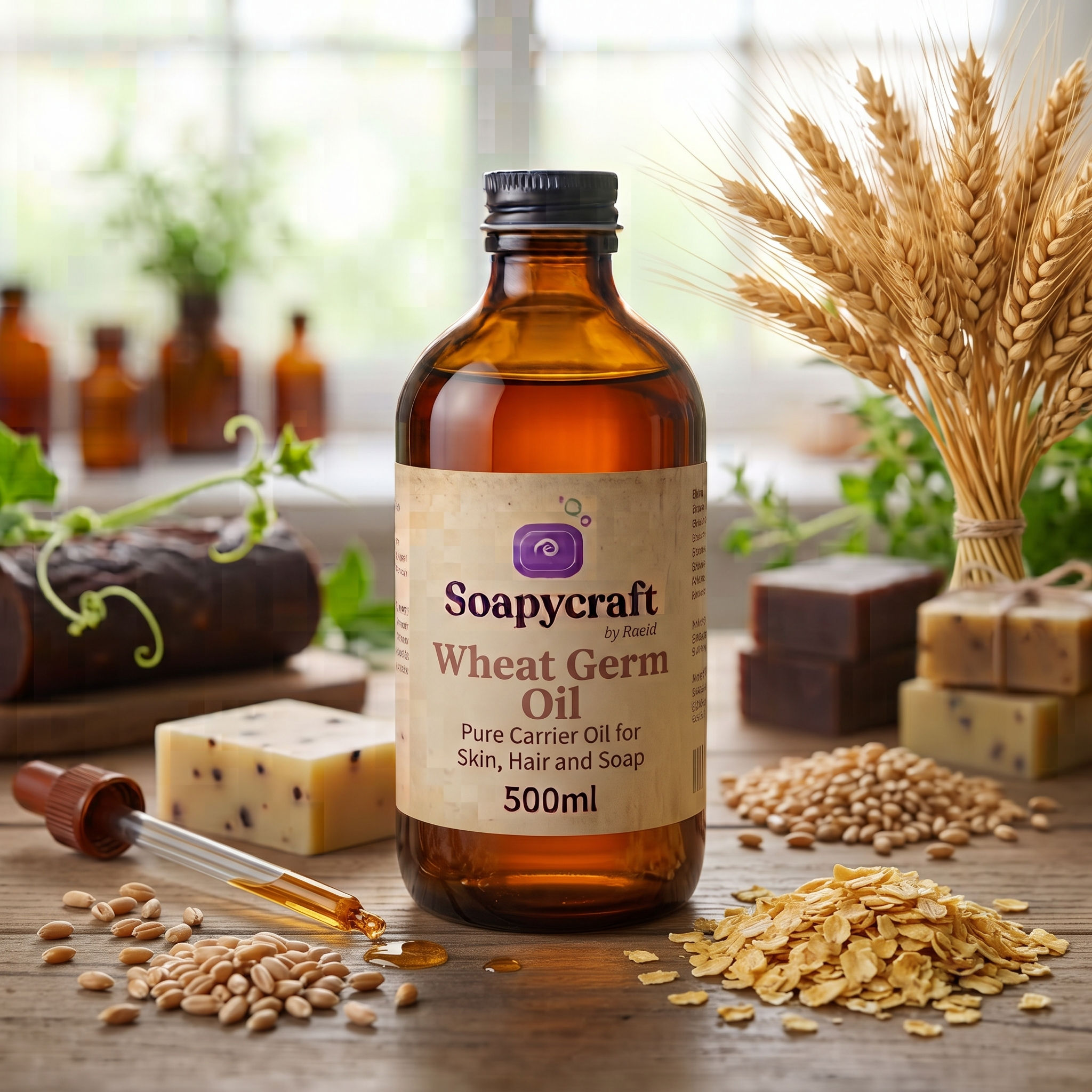Wheat Germ Oil - Pure Carrier Oil for Skin, Hair and Soap - buy online at Soapycraft